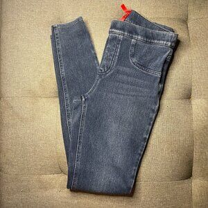 Spanx Womens Skinny Jeans Jeggings Blue Stretch Dark Wash Pull On Mid Rise S